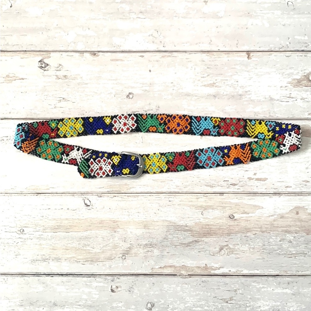 Women’s Handmade Beaded Rainbow Belt One Of A Kind Accessories 38in Long